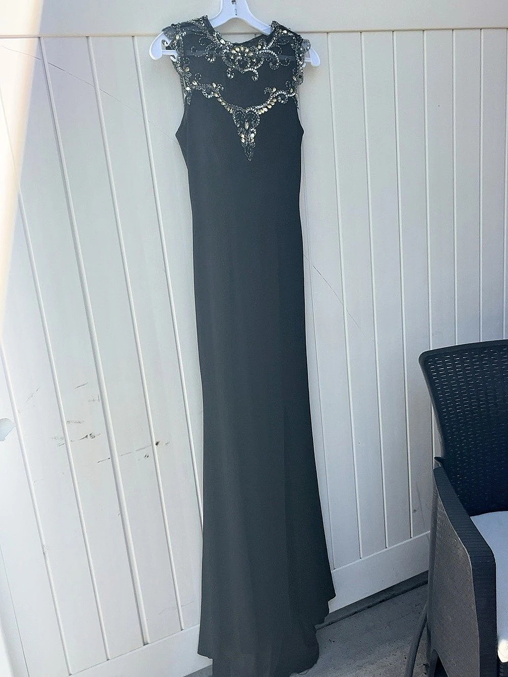 Embellished Black Maxi Dress Like New